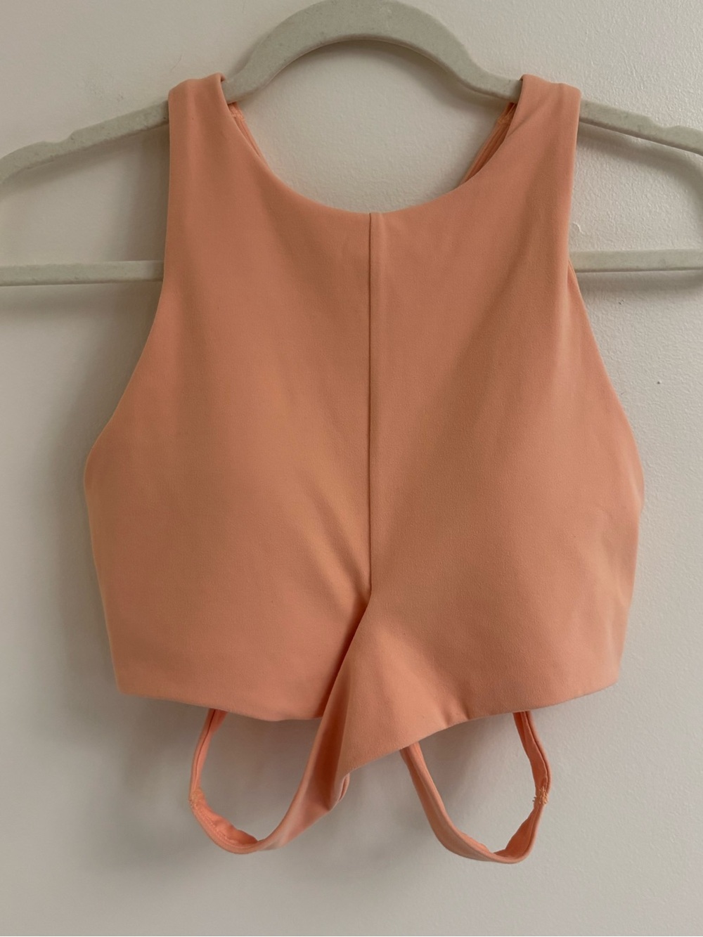 Athleta Conscious Cut Out Crop Sports Bra Peach Coral Powervita Yoga Barre Top S
